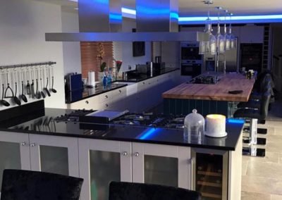 Complete kitchen installation with neon