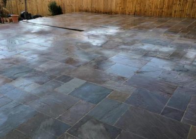 Complete patio installation and landscaping
